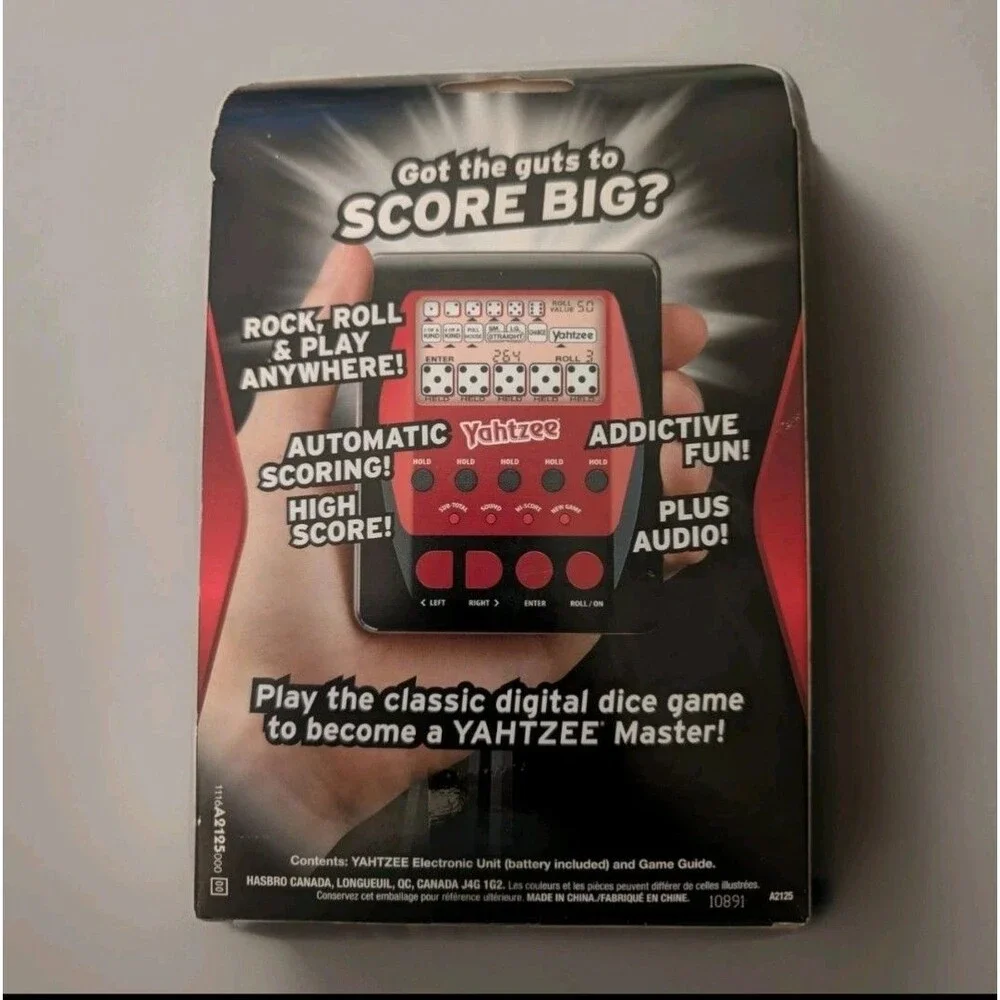 Yahtzee Electronic 2012 Handheld Game Hasbro Digital Gaming A2125 NEW & Sealed